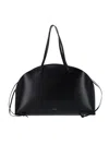 Jil Sander 'curve Medium' Black Shoulder Bag With Embossed Logo On The Front And Curved Design In Black