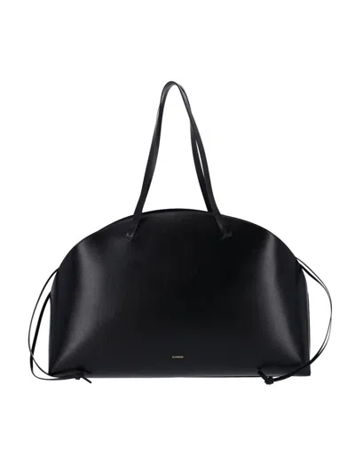 JIL SANDER JIL SANDER GRANDE LEATHER SHOULDER BAG