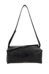 Jil Sander Diagonal-zip Leather Shoulder Bag In Black
