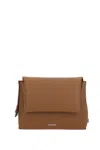Jil Sander Messenger Brown Leather Crossbody Bag In Brown