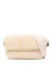 Jil Sander Shearling Utility Crossbody Bag In Eggshell