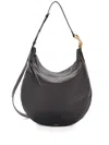 Jil Sander Medium Moon Leather Shoulder Bag In Black