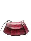 Jil Sander Structured Shoulder Bag In Rosso Vitello Leather In Red