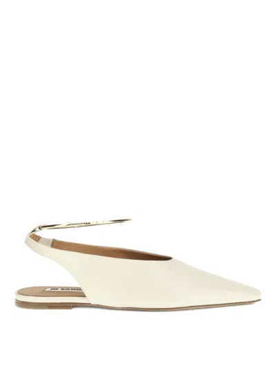 Jil Sander Leather Slingback Ballets In White