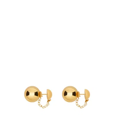 Jil Sander Ball-stud Chain Earrings In Yellow