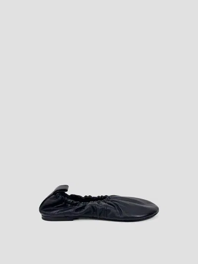 Jil Sander Ballerina Flats In Ovine Leather In Black