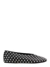 Jil Sander Black Ballet Flats With All-over Stud In Black