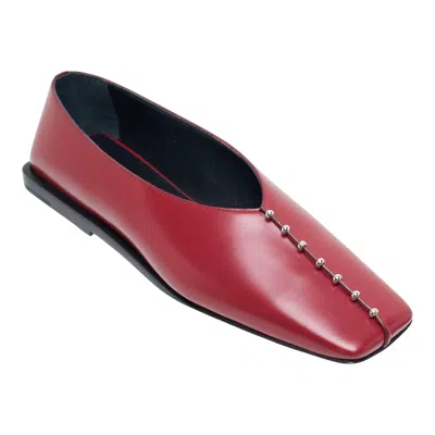 Jil Sander Ballerina Punk Shiny Spazzolato In Red