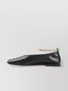 Jil Sander Ring Whipstitch-trimmed Leather Ballet Flats In Black