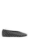 Jil Sander Black Ballet Flats With All-over Stud In Black