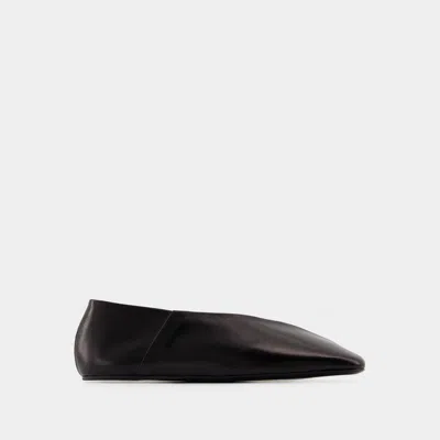 JIL SANDER BALLERINES - JIL SANDER - CUIR - NOIR