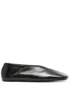 Jil Sander Women Leather Ballet Flats In Black