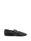 Jil Sander Smooth Leather Ballerinas In Black