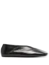 Jil Sander Woman Ballet Flats Black Size 10 Soft Leather In Black