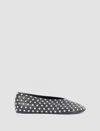 Jil Sander Black Ballet Flats With All-over Stud In Black