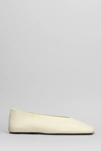 Jil Sander Leather Ballerina Shoes In Nude