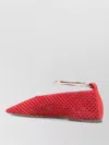 Jil Sander Ballet Flats Ankle Strap Mesh Pointed Toe In Red