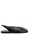 Jil Sander Pointed Toe Ballerinas With Slingback Strap In Black