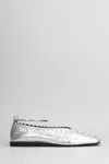 Jil Sander Ballet Flats In Silver Leather In Silver