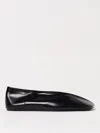 Jil Sander Square-toe Leather Ballerina Shoes In Black
