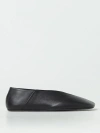 Jil Sander Square-toe Leather Ballerina Shoes In Black