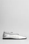 Jil Sander Ankle-bracelet Ballet Flats In Silver