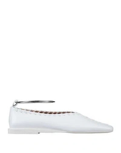 Jil Sander Ballet Flats In White