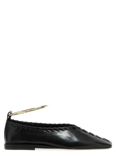 Jil Sander Ballet Flats With Seams In Black