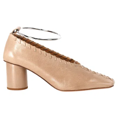 Pre-owned Jil Sander Ballet Pumps In Nude Leather In Brown
