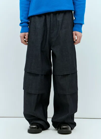 Jil Sander Balloon Denim Trousers In Grey