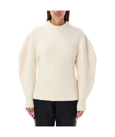 JIL SANDER JIL SANDER CREWNECK PUFF-SLEEVED JUMPER