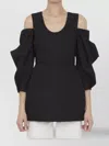 Jil Sander Cut-out Cotton Top In Black
