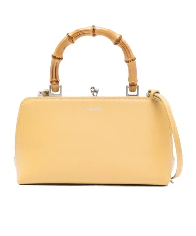 Jil Sander Bamboo Handle Shoulder Bag In Brown