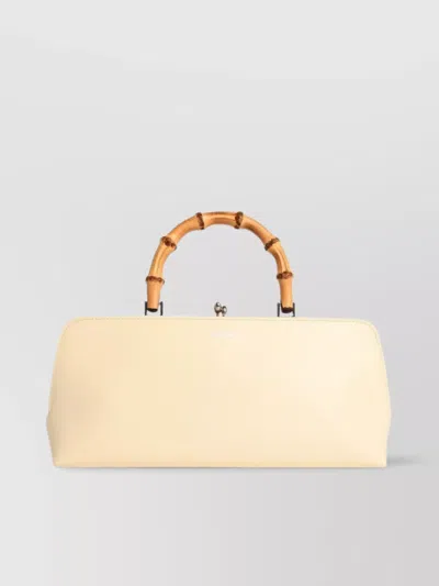 Jil Sander Bamboo Handle Structured Leather Bag