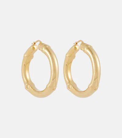 Jil Sander Bamboo Hoop Earrings In Gold