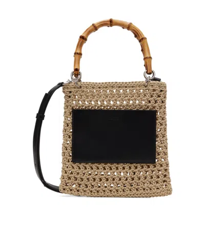 Jil Sander Woven Slip-pocket Shopper In 279 Beige