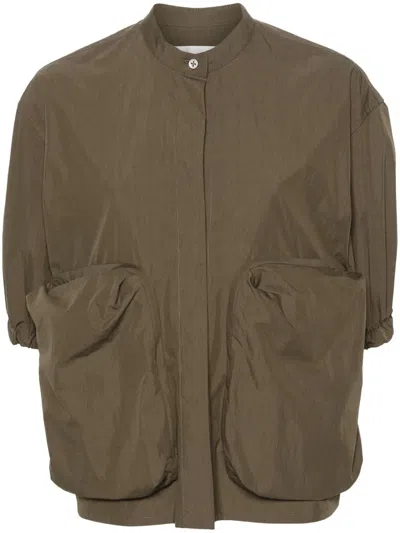 Jil Sander Band-collar Poplin Shirt In 绿色