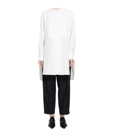 Jil Sander Band Collar Shirt In White