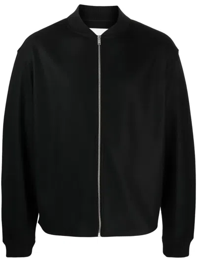 JIL SANDER BAND-COLLAR WOOL BOMBER JACKET