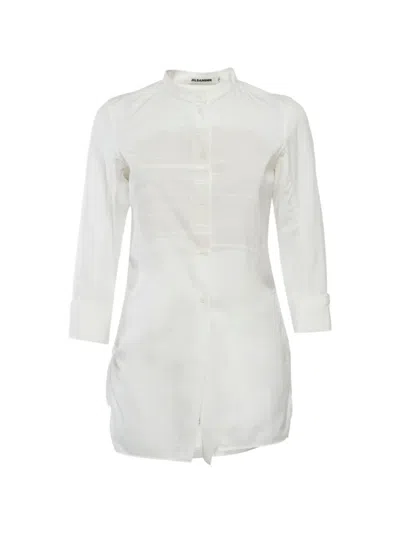 Pre-owned Jil Sander Band-collar Shirt In White