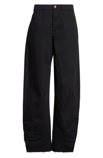 Jil Sander Barrel Leg Jeans In Blue