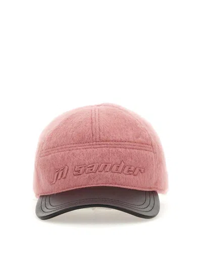 Jil Sander Logo-embroidered Brushed Baseball Cap In Pink