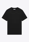 Jil Sander Black Crewneck T-shirt With Logo Patch On The Rear
