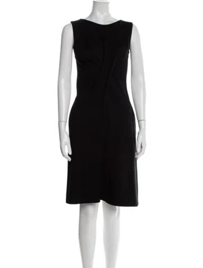 Pre-owned Jil Sander Bateau Neckline Knee-length Dress In Black