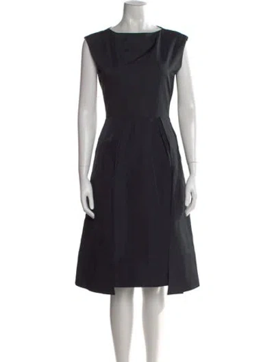 Pre-owned Jil Sander Bateau Neckline Knee-length Dress In Black