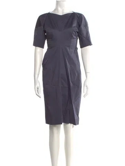 Pre-owned Jil Sander Bateau Neckline Knee-length Dress In Blue