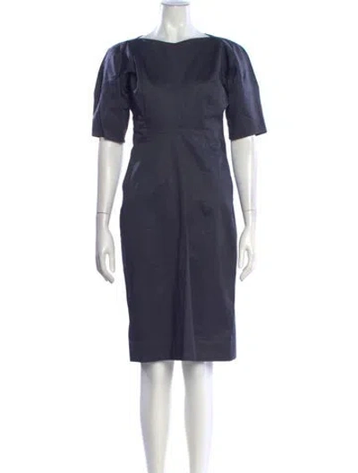 Pre-owned Jil Sander Bateau Neckline Knee-length Dress In Blue