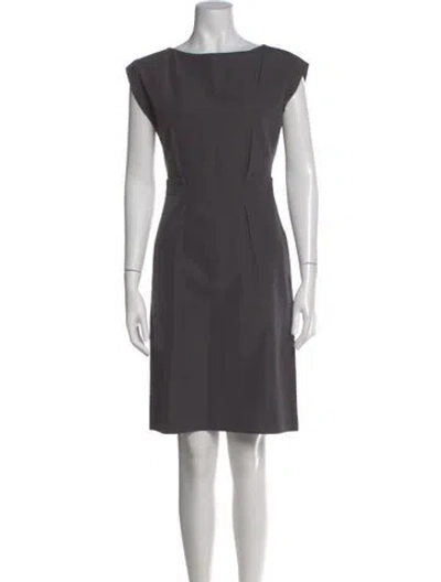 Pre-owned Jil Sander Bateau Neckline Knee-length Dress In Gray