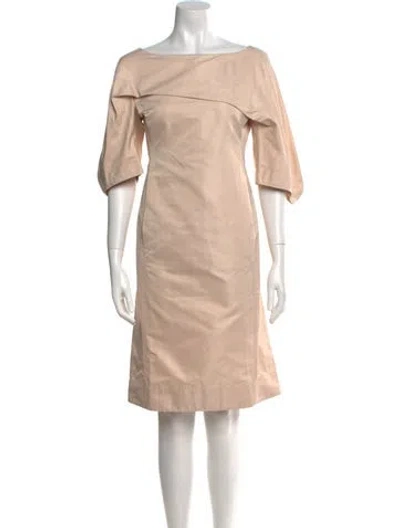 Pre-owned Jil Sander Bateau Neckline Knee-length Dress In Neutral