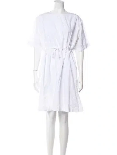 Pre-owned Jil Sander Bateau Neckline Knee-length Dress In White